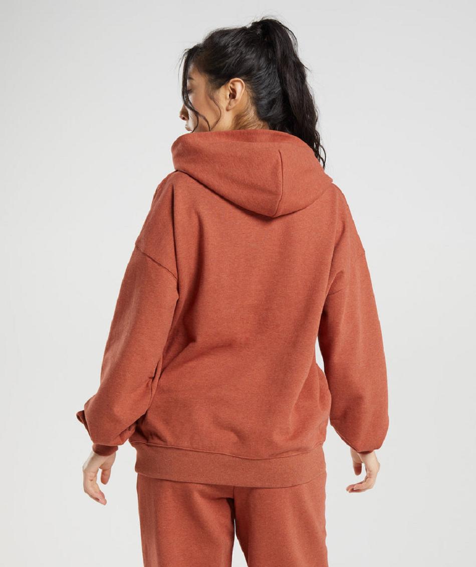 Φουτερ με Κουκουλα Gymshark Rest Day Sweats γυναικεια καφε | GR_NN3997