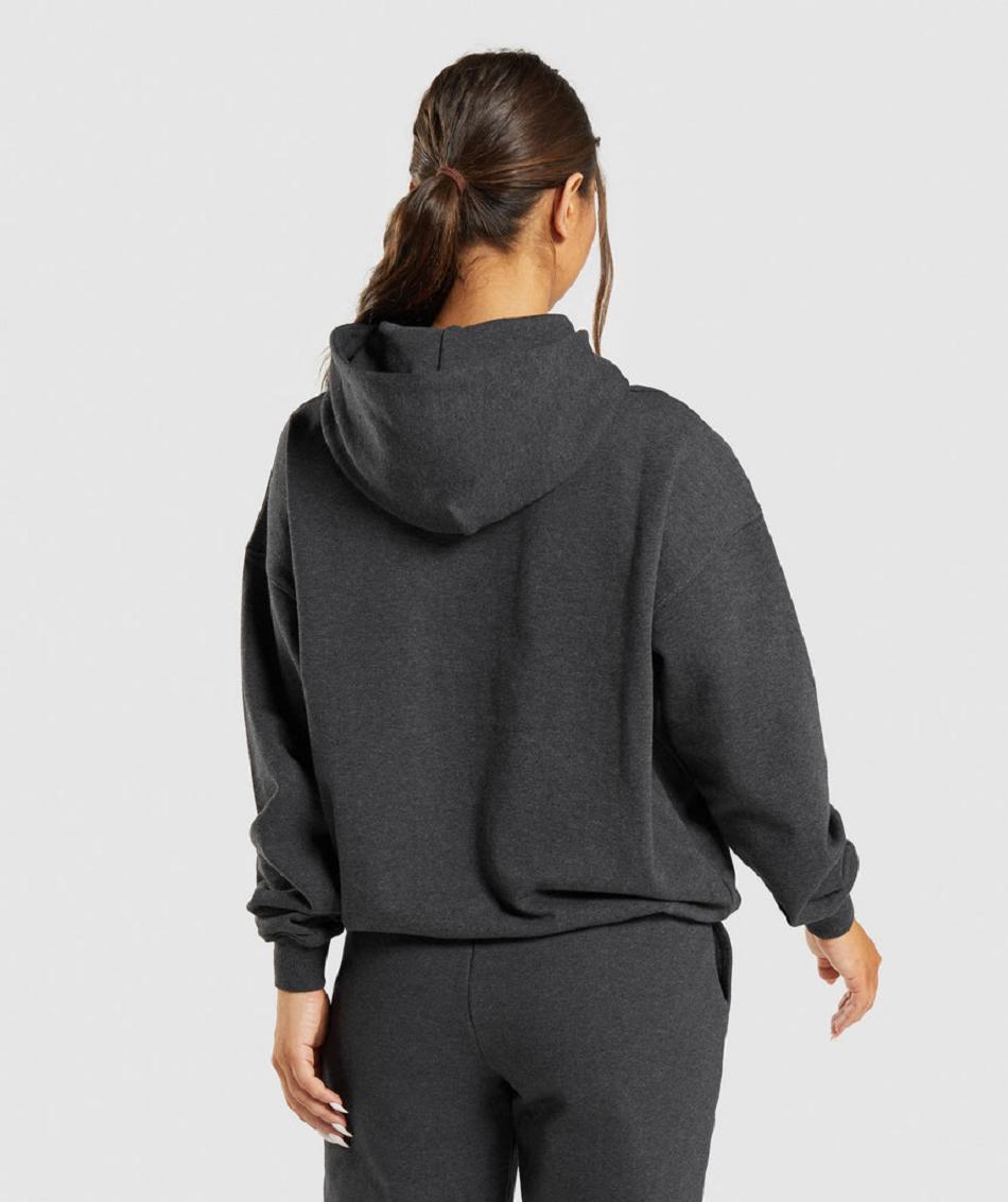 Φουτερ με Κουκουλα Gymshark Rest Day Sweats γυναικεια μαυρα | GR_TG8593