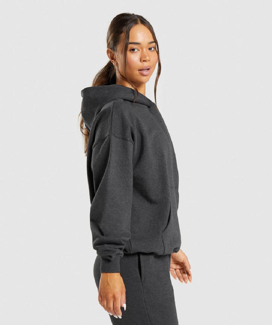 Φουτερ με Κουκουλα Gymshark Rest Day Sweats γυναικεια μαυρα | GR_TG8593