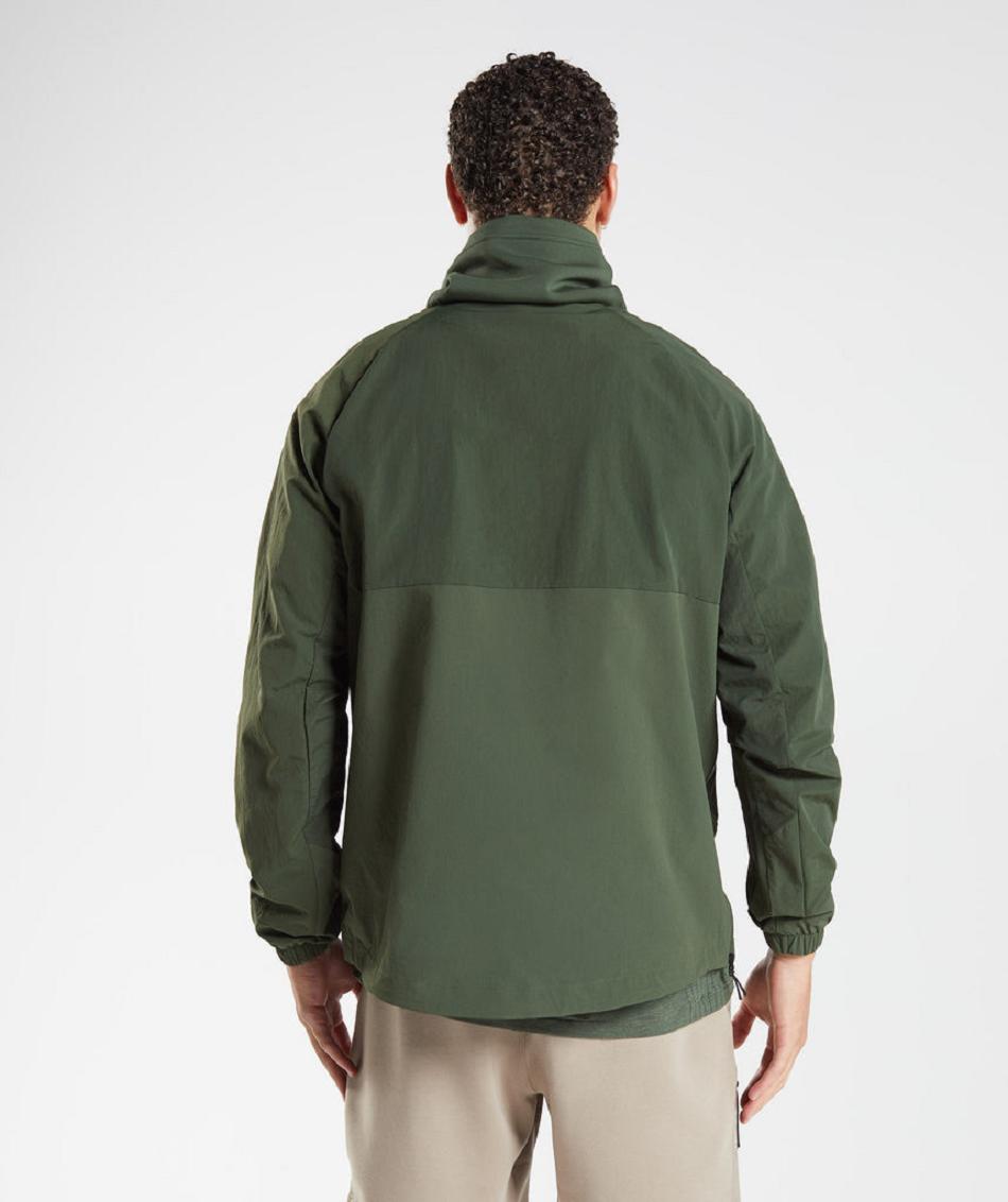 τρέξιμο με κουκούλα Gymshark Retake Anorak ανδρικα Ελιά | GR_NN2575