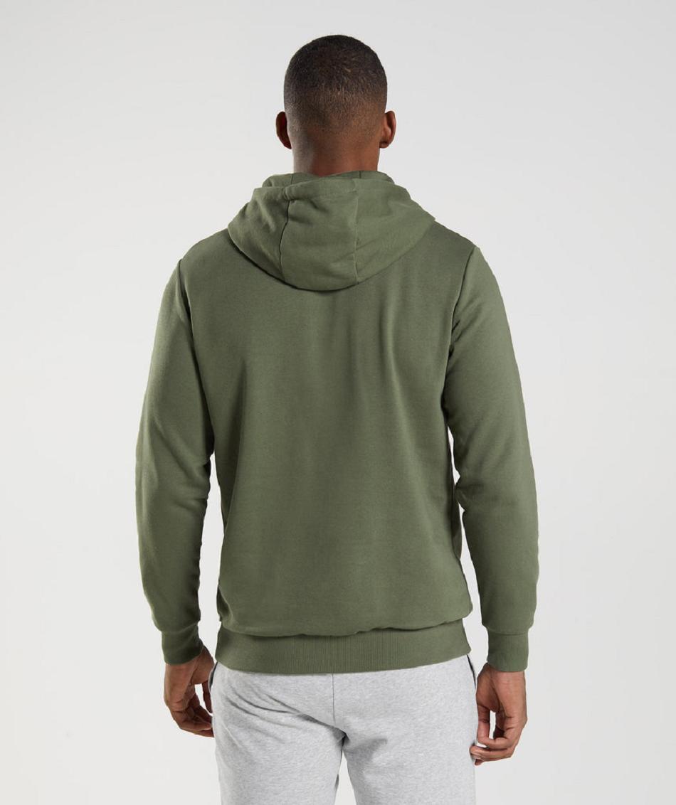 Φουτερ με Κουκουλα Gymshark Sharkhead Infill ανδρικα Ελιά | GR_AZ6711