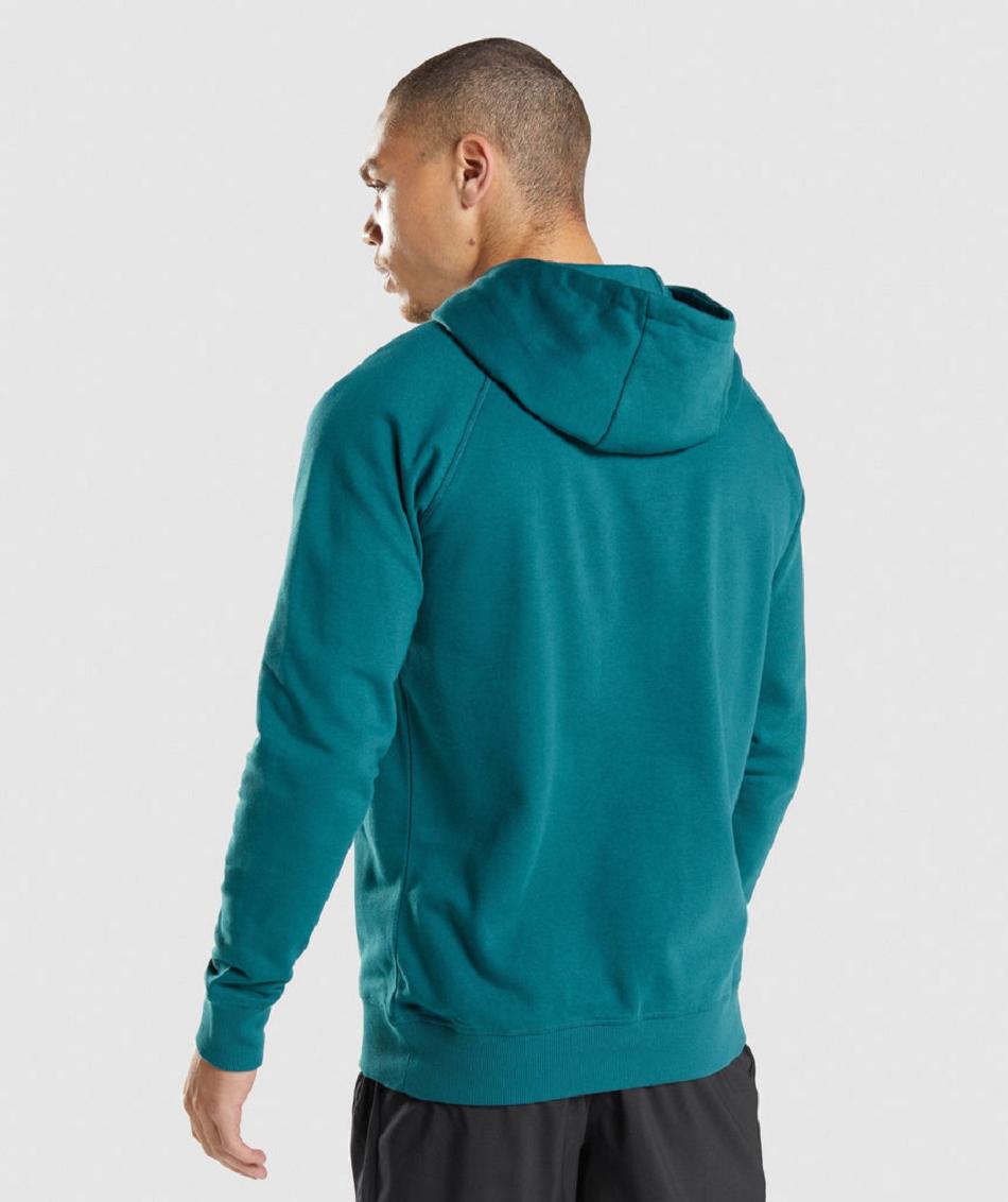 Φουτερ με Κουκουλα Gymshark Sharkhead Infill ανδρικα τυρκουάζ | GR_CG1953