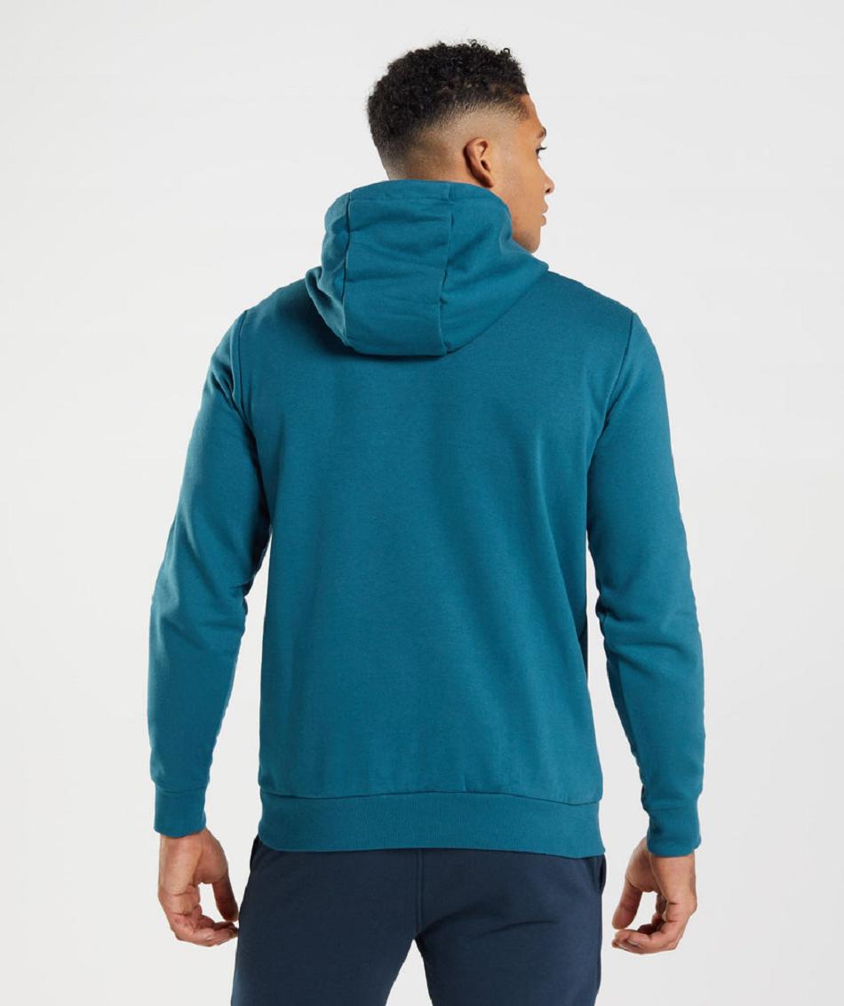 Φουτερ με Κουκουλα Gymshark Sharkhead Infill ανδρικα μπλε | GR_QX9148