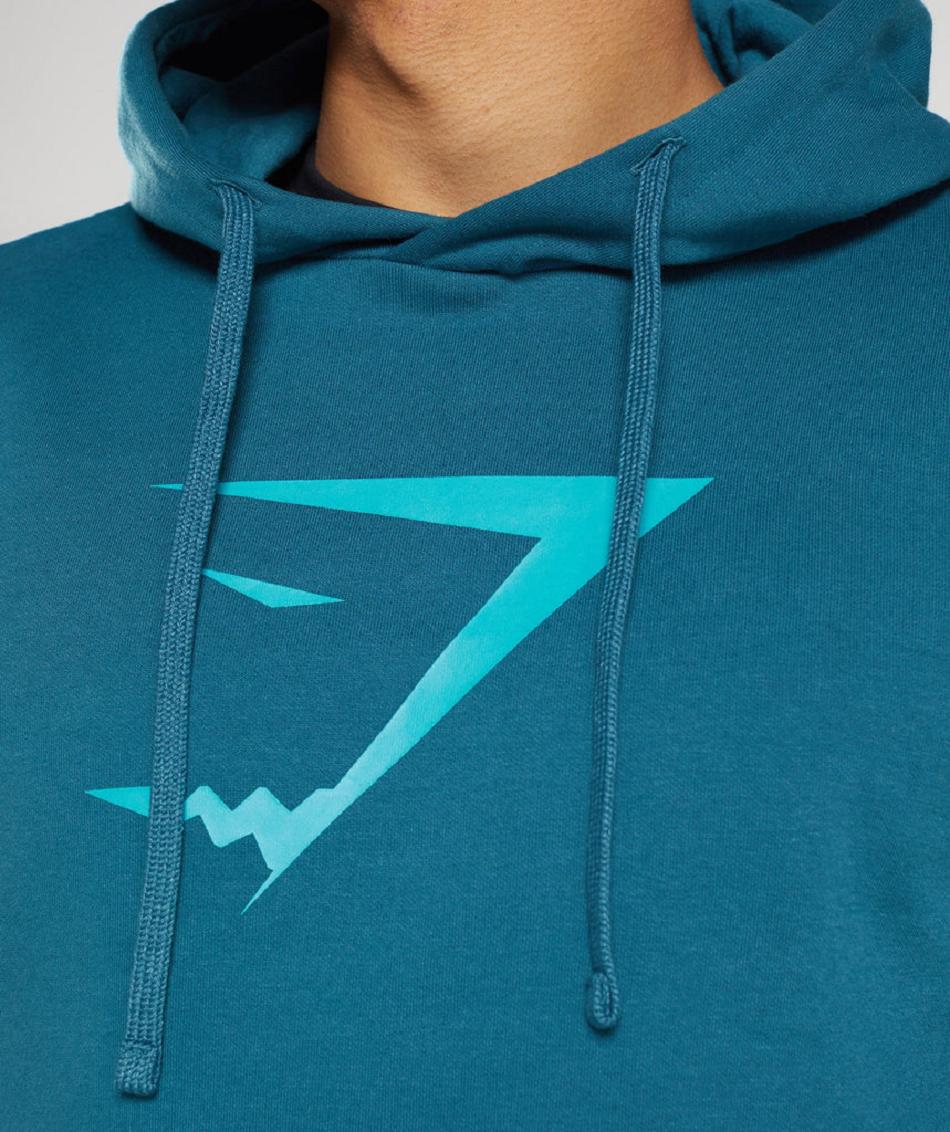 Φουτερ με Κουκουλα Gymshark Sharkhead Infill ανδρικα μπλε | GR_QX9148
