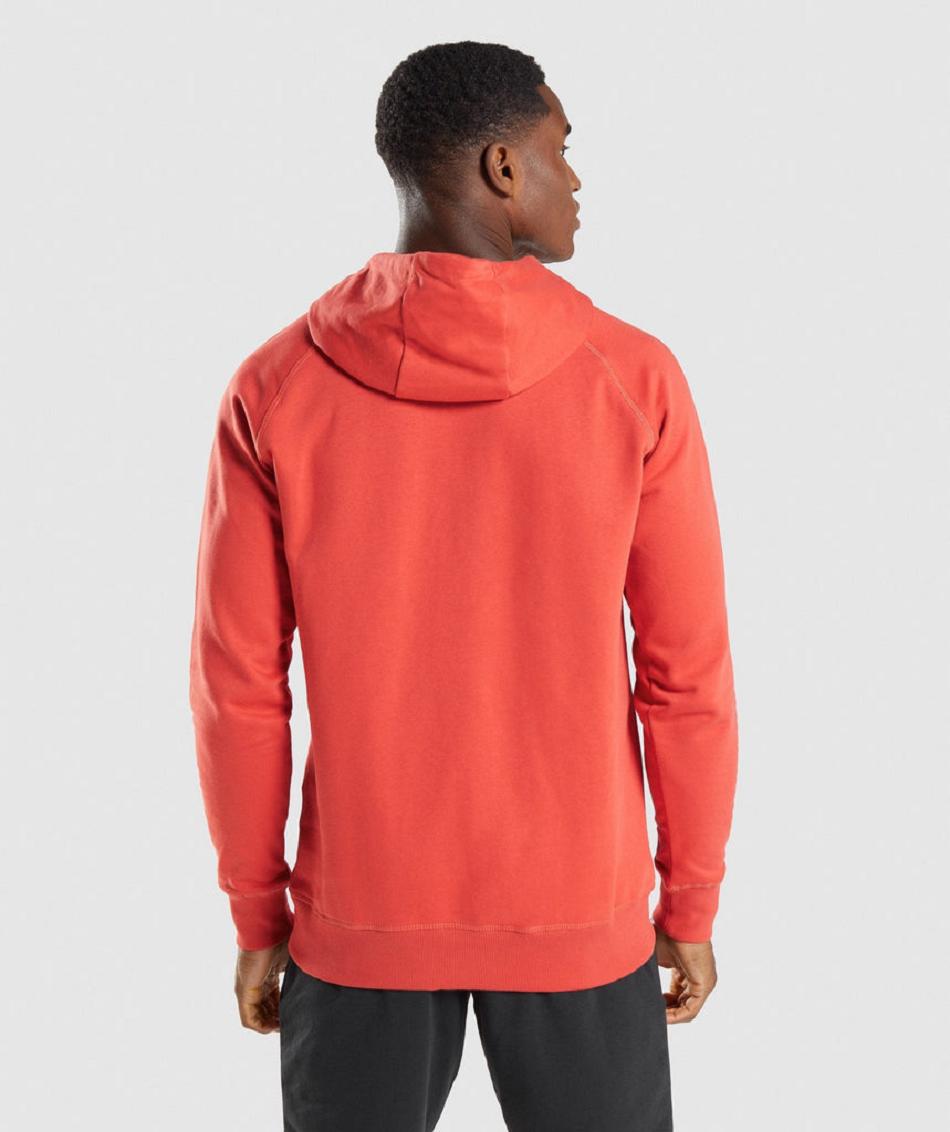 Φουτερ με Κουκουλα Gymshark Sharkhead Infill ανδρικα κοκκινα | GR_TG2821