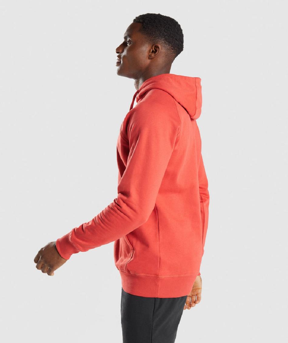 Φουτερ με Κουκουλα Gymshark Sharkhead Infill ανδρικα κοκκινα | GR_TG2821