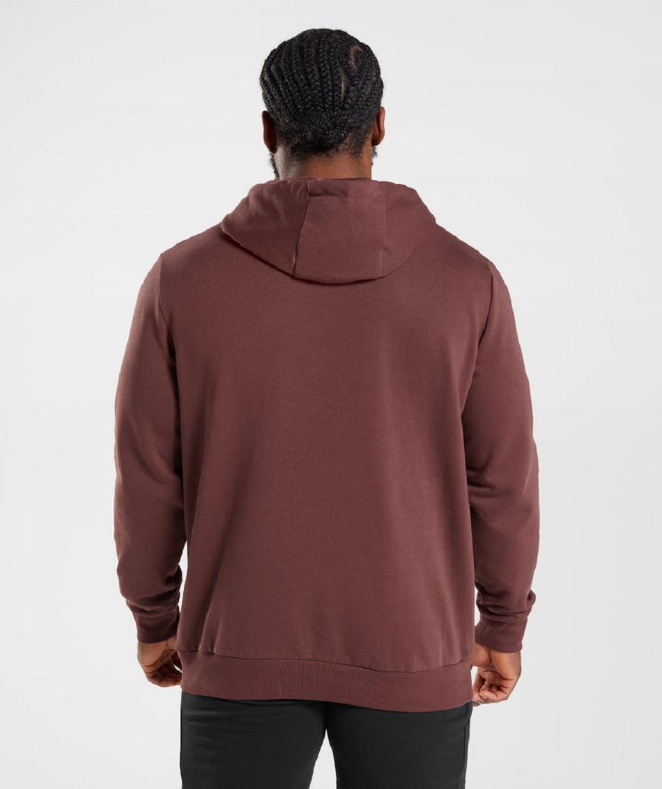 Φουτερ με Κουκουλα Gymshark Sharkhead Infill ανδρικα ροζ καφε | GR_TA9485
