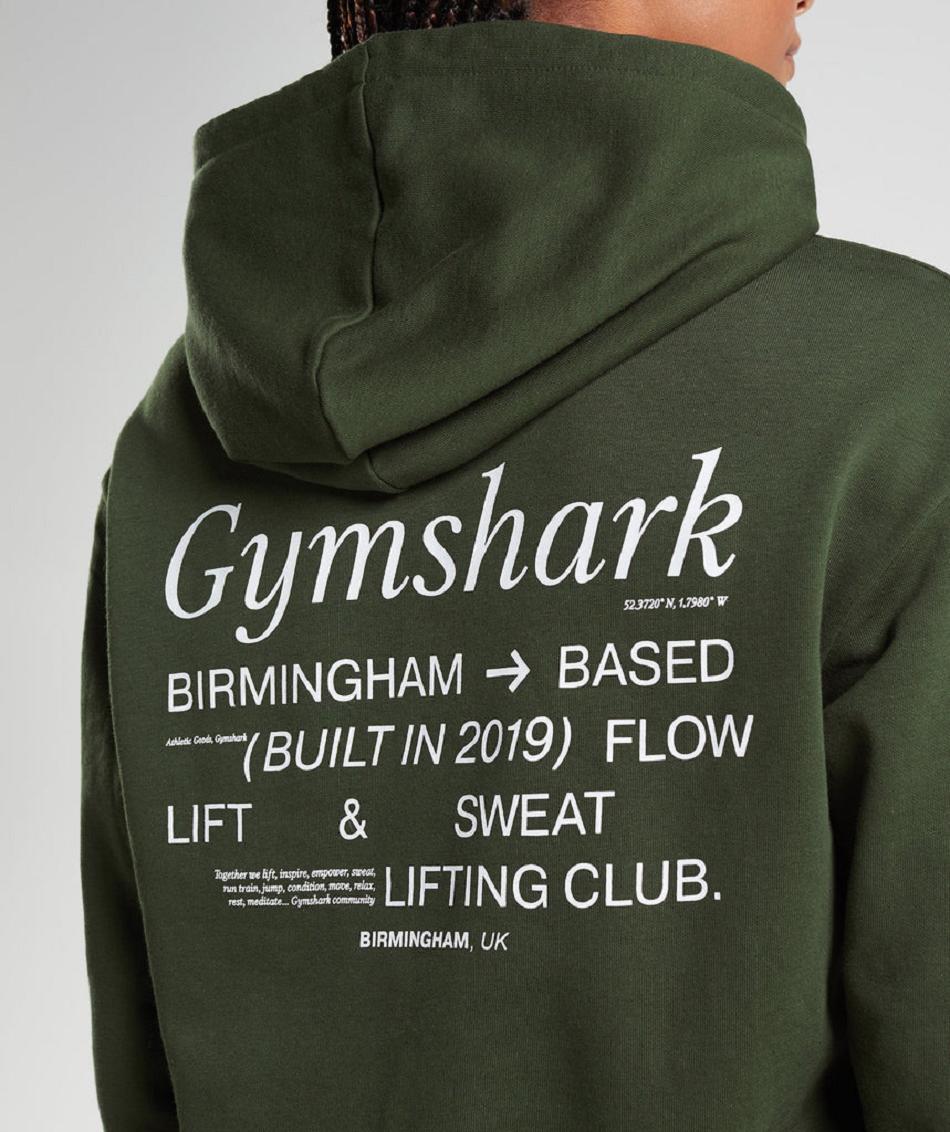 Φουτερ με Κουκουλα Gymshark Social Club Oversized γυναικεια Ελιά | GR_TA6639