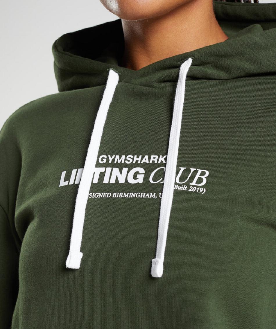 Φουτερ με Κουκουλα Gymshark Social Club Oversized γυναικεια Ελιά | GR_TA6639