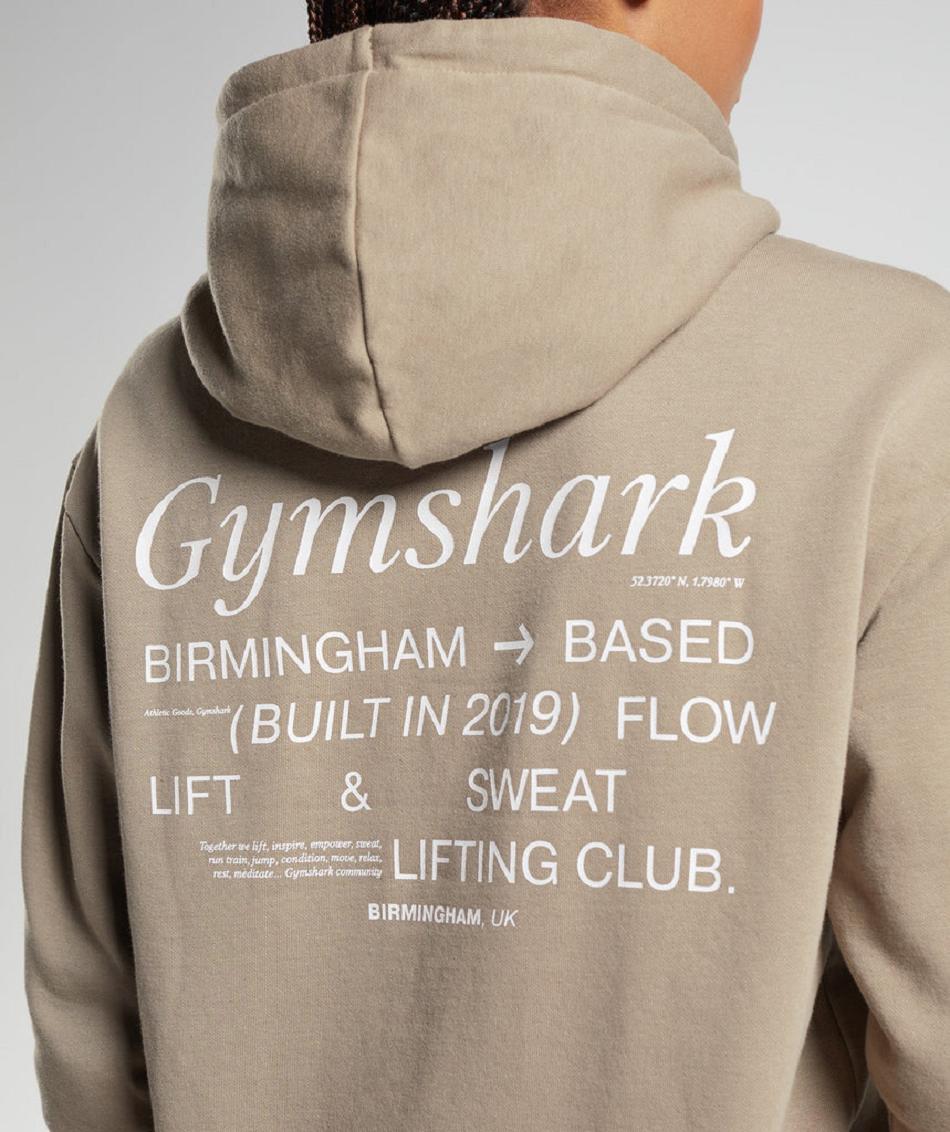 Φουτερ με Κουκουλα Gymshark Social Club Oversized γυναικεια καφε | GR_VV1719