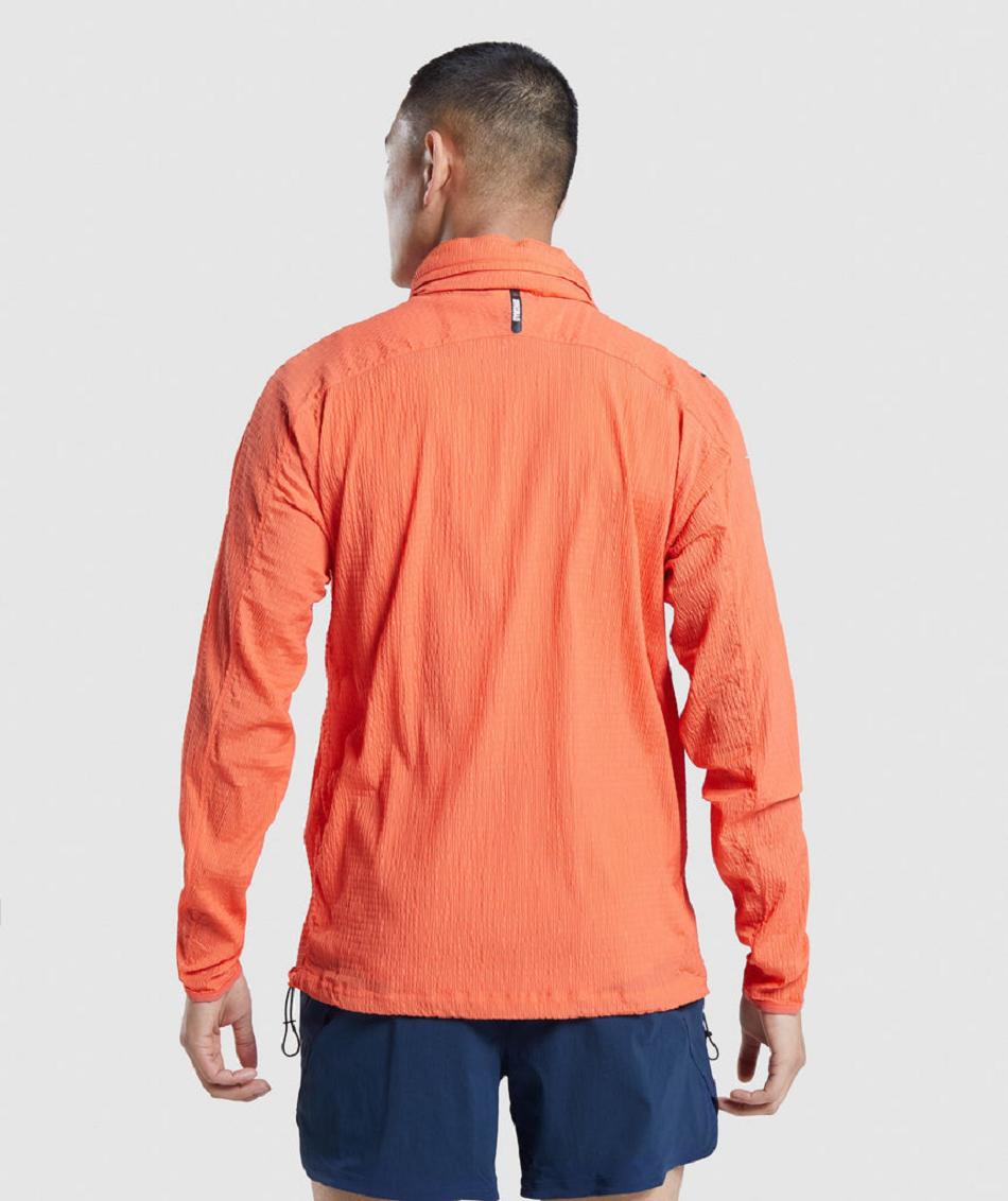 τρέξιμο με κουκούλα Gymshark Speed Evolve Windbreaker ανδρικα πορτοκαλι | GR_YQ8124