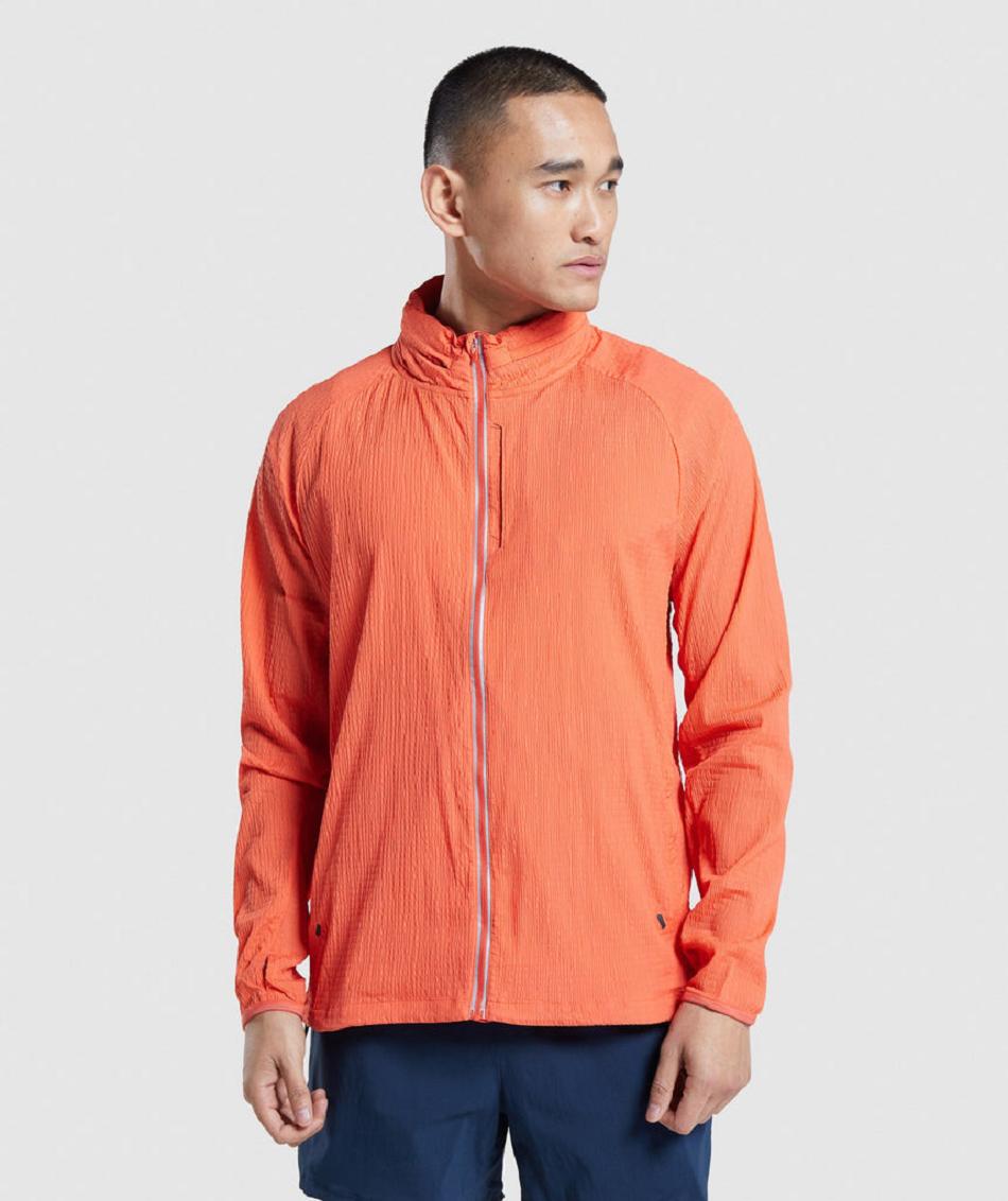 τρέξιμο με κουκούλα Gymshark Speed Evolve Windbreaker ανδρικα πορτοκαλι | GR_YQ8124