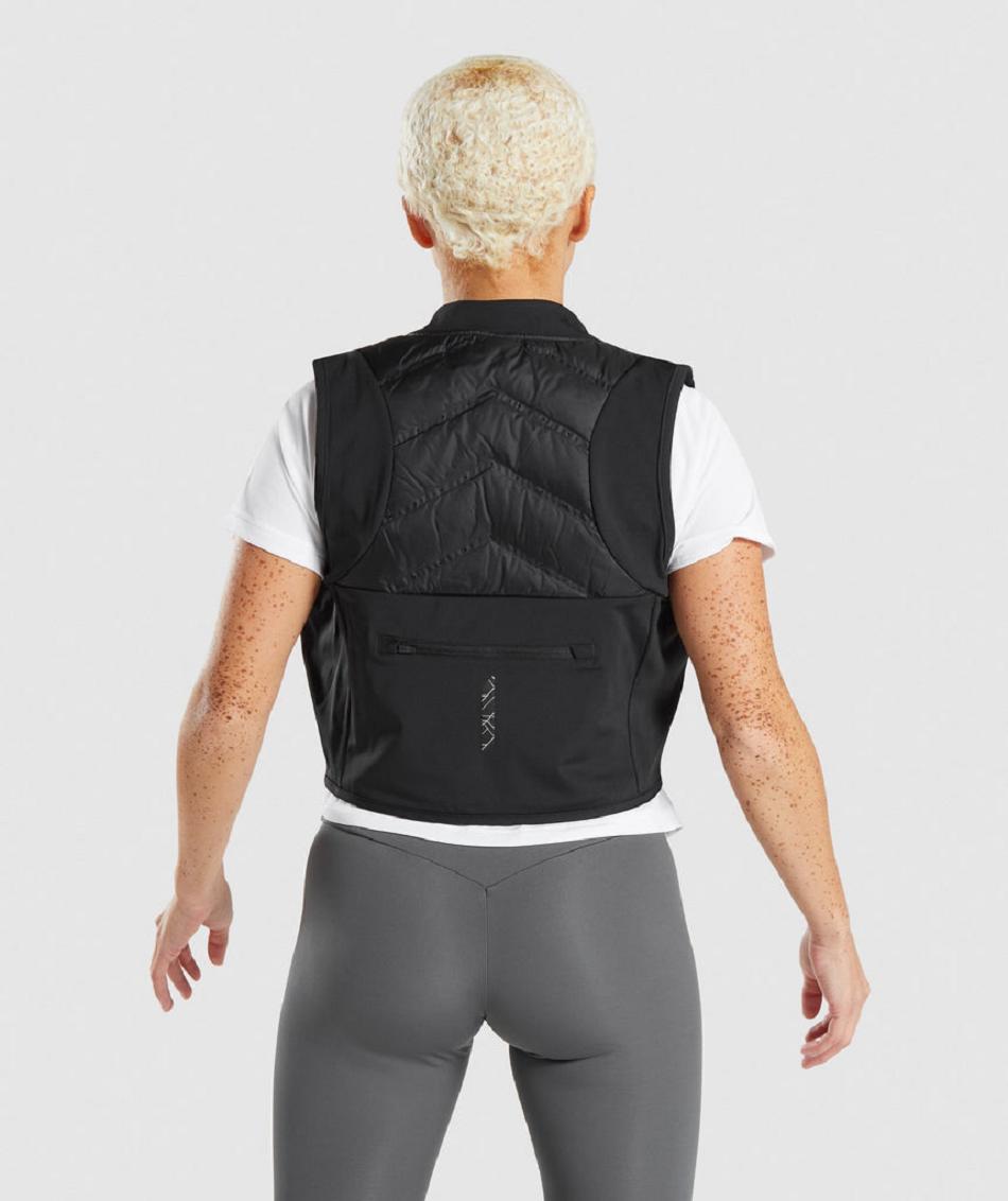 τρέξιμο με κουκούλα Gymshark Speed Gilet γυναικεια μαυρα | GR_EG6817