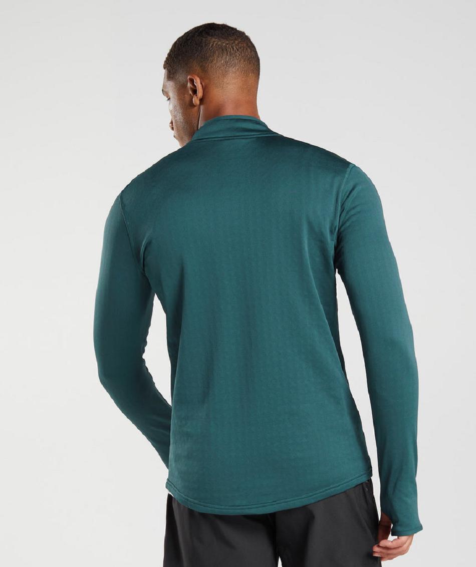 τρέξιμο με κουκούλα Gymshark Sport 1/4 Zip ανδρικα τυρκουάζ | GR_CR7696