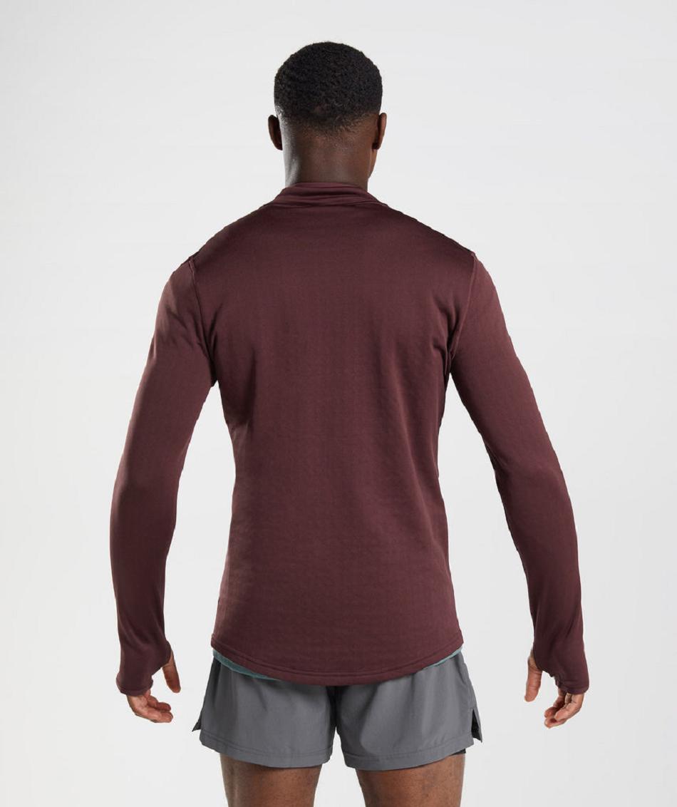 τρέξιμο με κουκούλα Gymshark Sport 1/4 Zip ανδρικα μπορντο | GR_Q1413