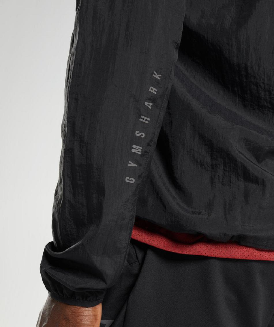 τρέξιμο με κουκούλα Gymshark Sport Windbreaker ανδρικα μαυρα | GR_YQ4331