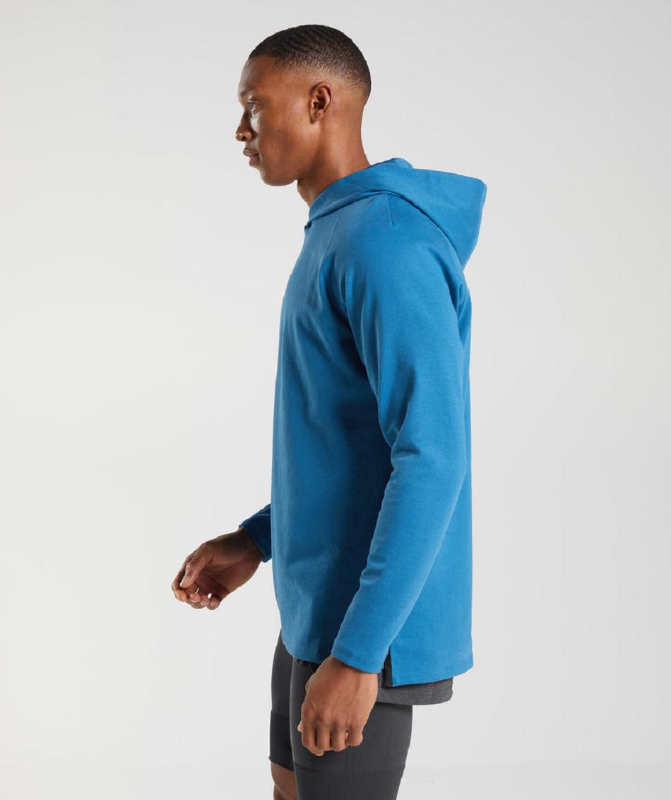 Φουτερ με Κουκουλα Gymshark Studio ανδρικα μπλε | GR_CR4555