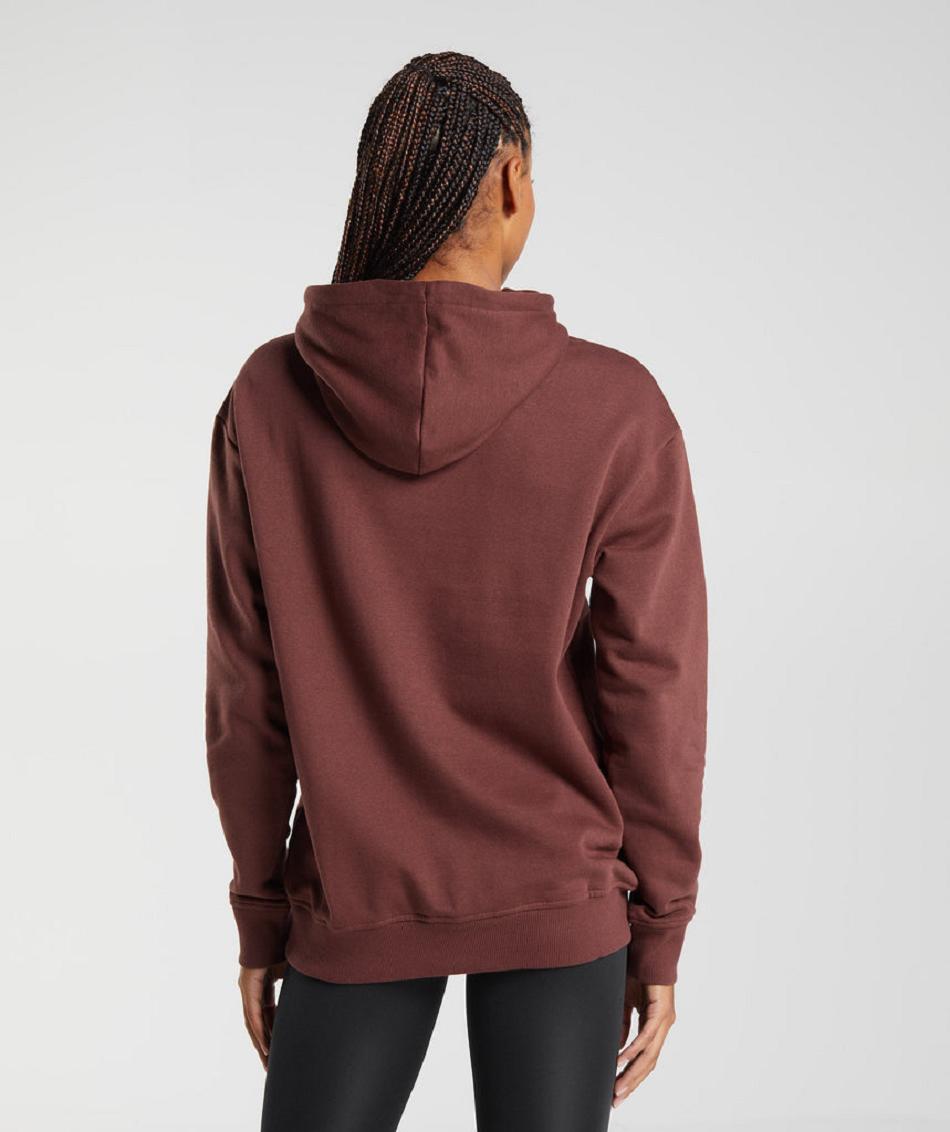 Φουτερ με Κουκουλα Gymshark Training Boyfriend γυναικεια ροζ καφε | GR_TG9062