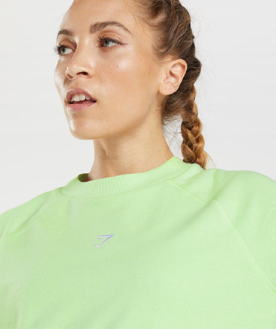 τρέξιμο με κουκούλα Gymshark Training Cropped Sweater γυναικεια πρασινο | GR_YQ1542