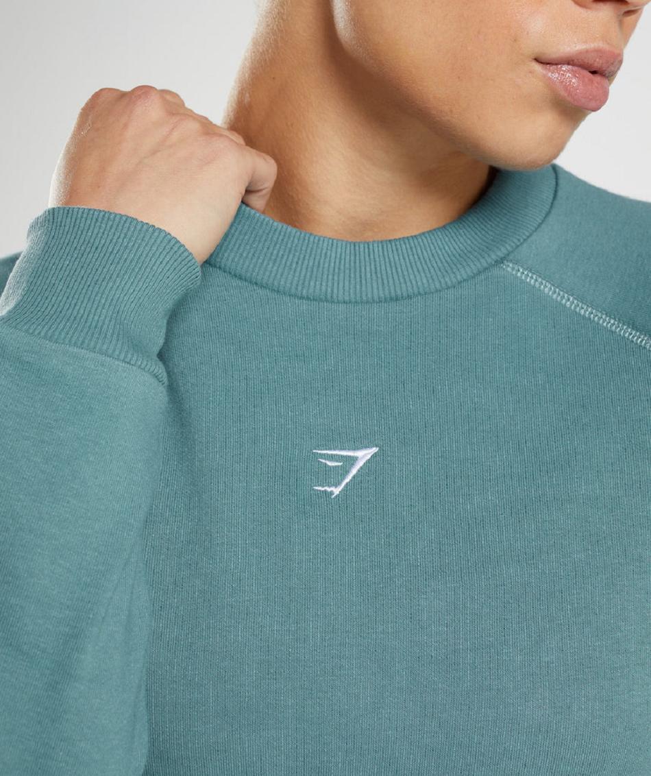 τρέξιμο με κουκούλα Gymshark Training Cropped Sweater γυναικεια μπλε | GR_SG7722