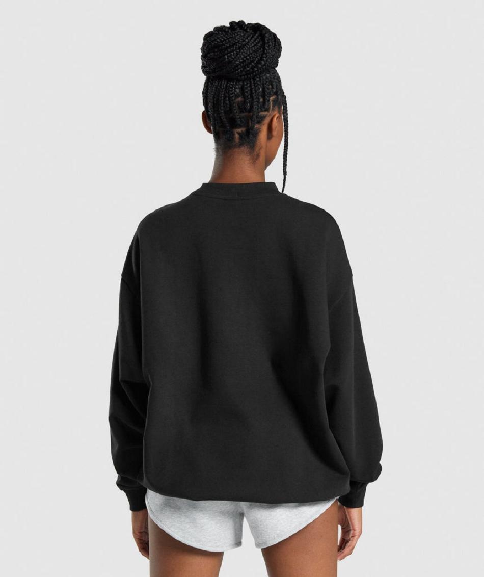 τρέξιμο με κουκούλα Gymshark Training Oversized Sweatshirt γυναικεια μαυρα | GR_TH2656