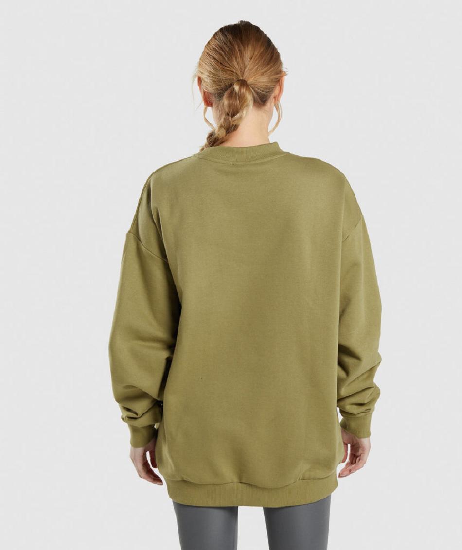 τρέξιμο με κουκούλα Gymshark Training Oversized Sweatshirt γυναικεια πρασινο | GR_BH2783