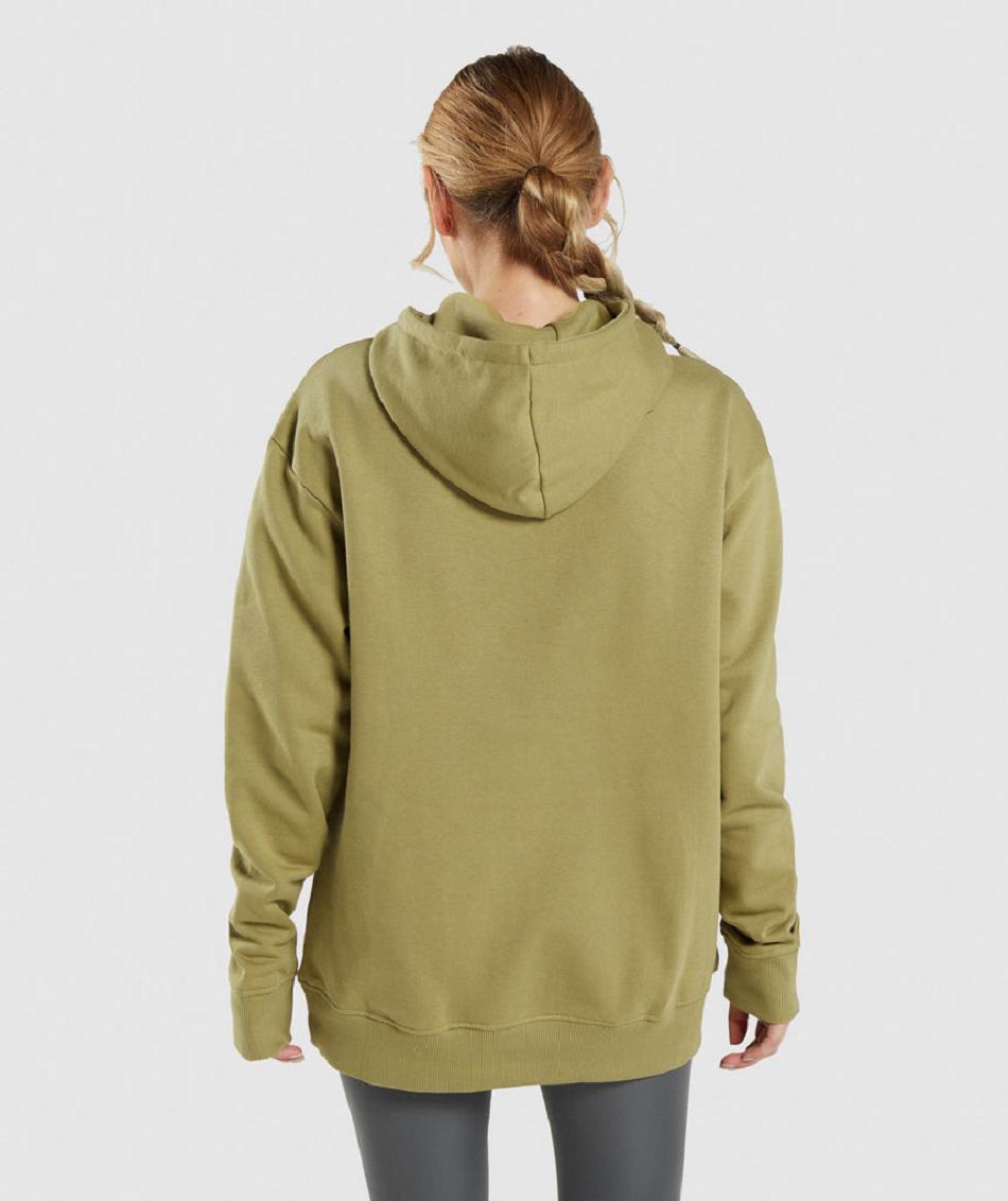 Φουτερ με Κουκουλα Gymshark Training Oversized γυναικεια πρασινο | GR_BO3611