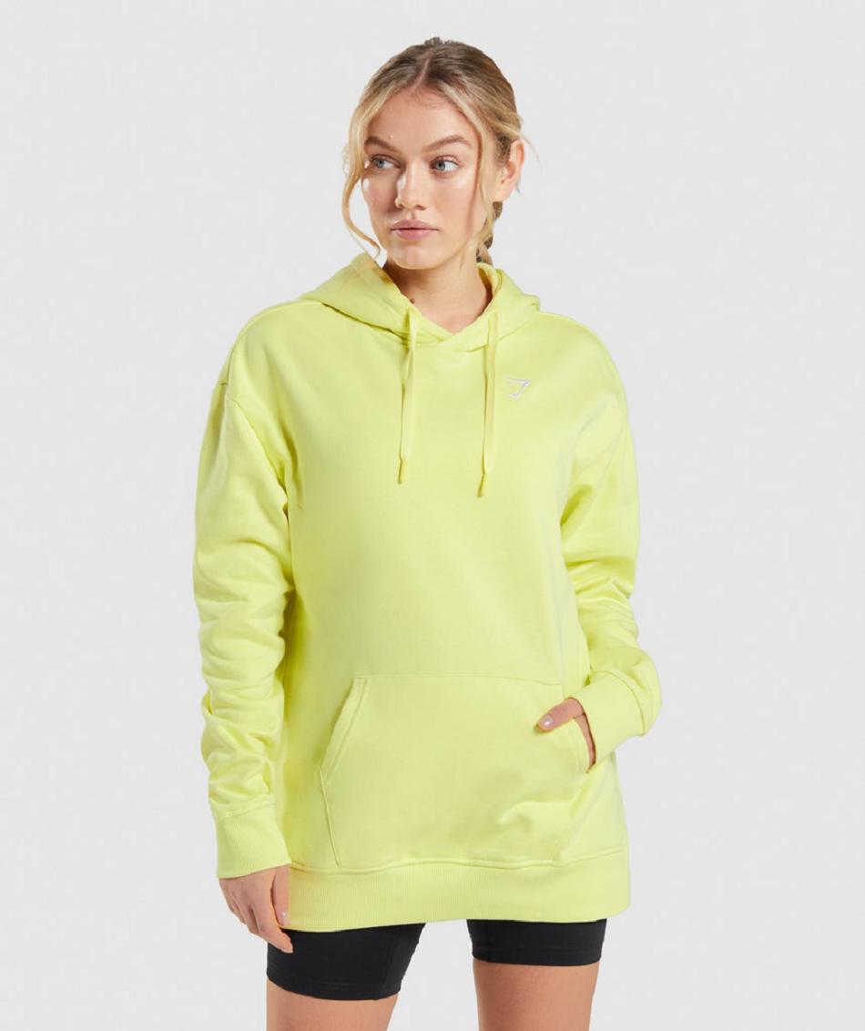 Φουτερ με Κουκουλα Gymshark Training Oversized γυναικεια πρασινο | GR_EG1136