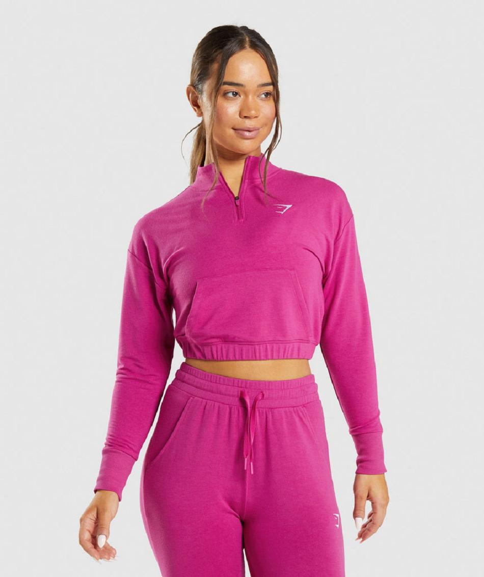 τρέξιμο με κουκούλα Gymshark Training Pippa Pullover γυναικεια ροζ | GR_TG6388