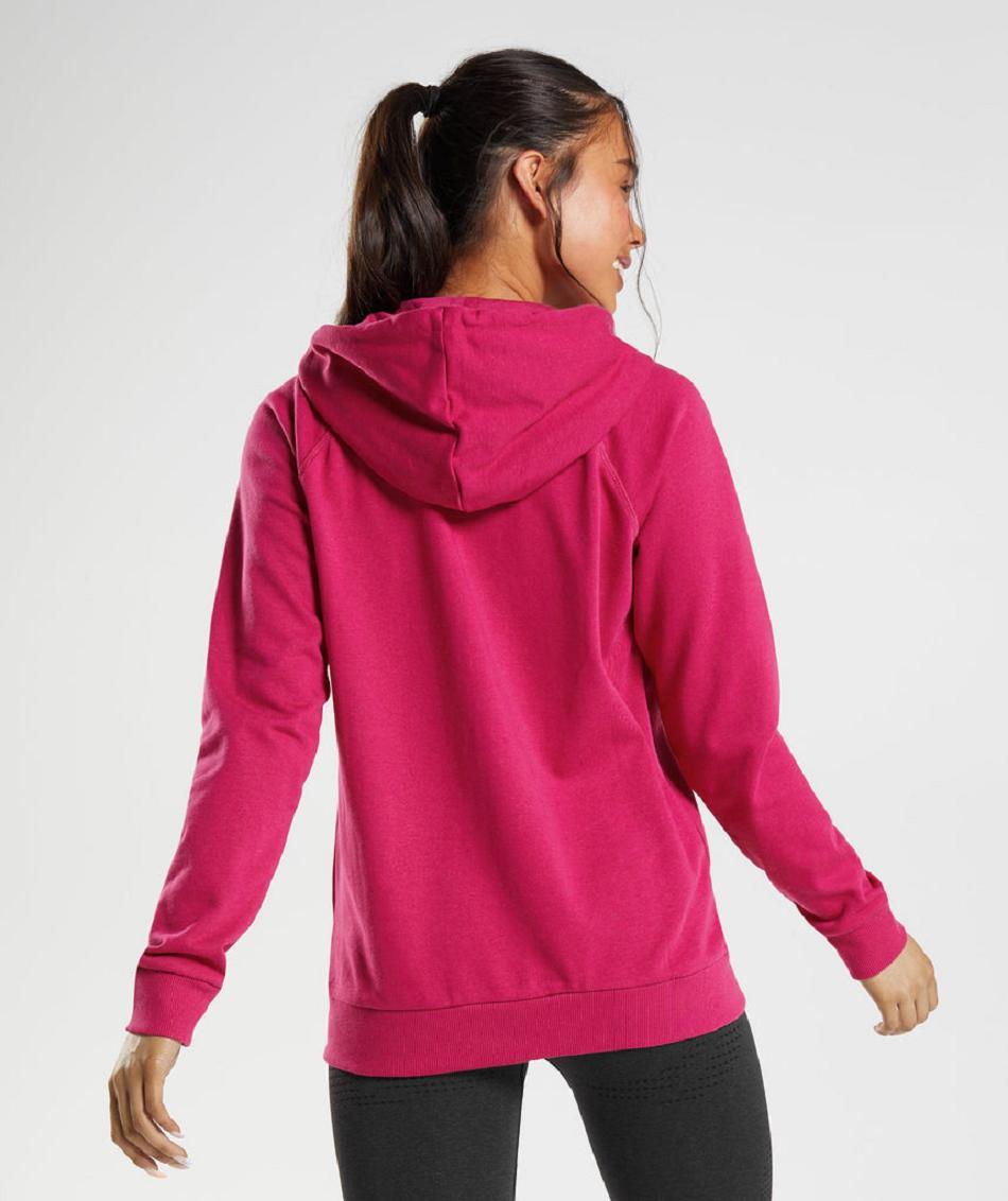 Φουτερ με Κουκουλα Gymshark Training Zip γυναικεια ροζ | GR_KO2326