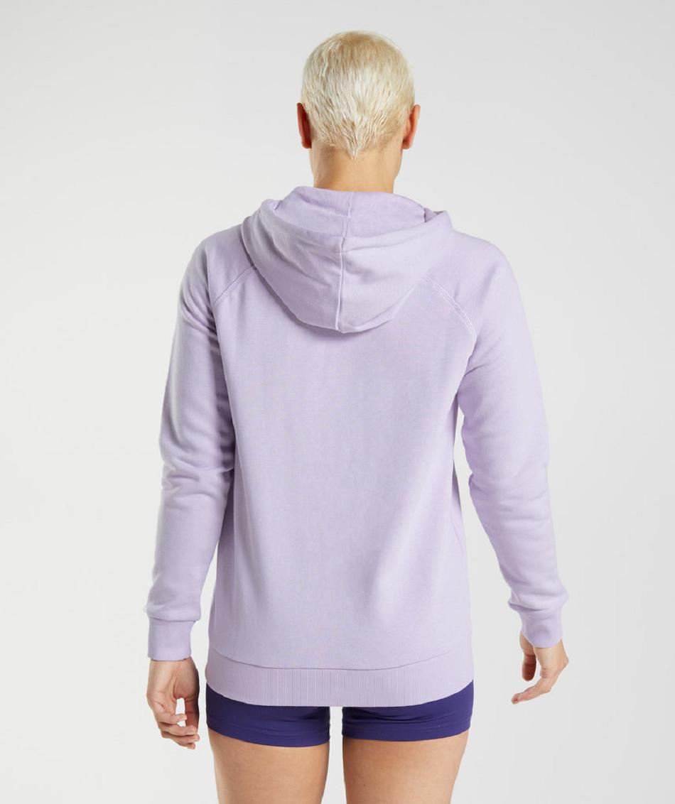 Φουτερ με Κουκουλα Gymshark Training Zip γυναικεια μωβ | GR_R3566