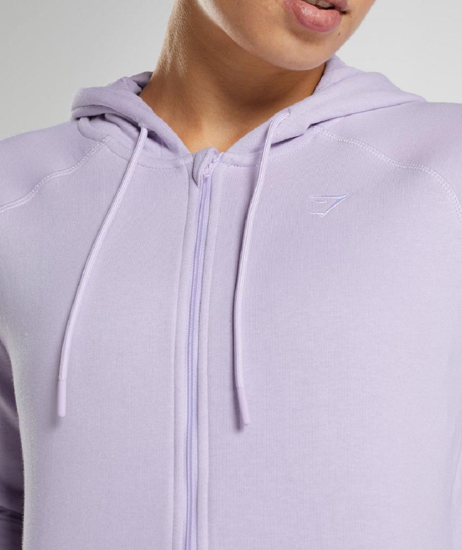 Φουτερ με Κουκουλα Gymshark Training Zip γυναικεια μωβ | GR_R3566