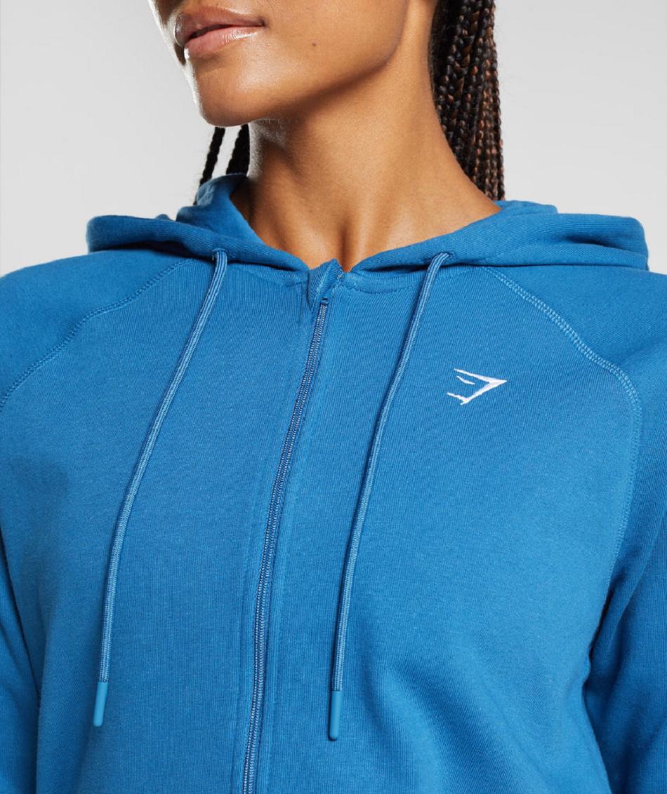 Φουτερ με Κουκουλα Gymshark Training Zip γυναικεια μπλε | GR_YJ9901