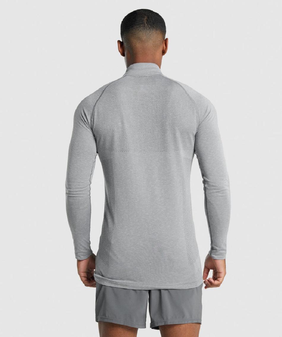 τρέξιμο με κουκούλα Gymshark Vital Light 1/4 Zip ανδρικα γκρι | GR_SG8352