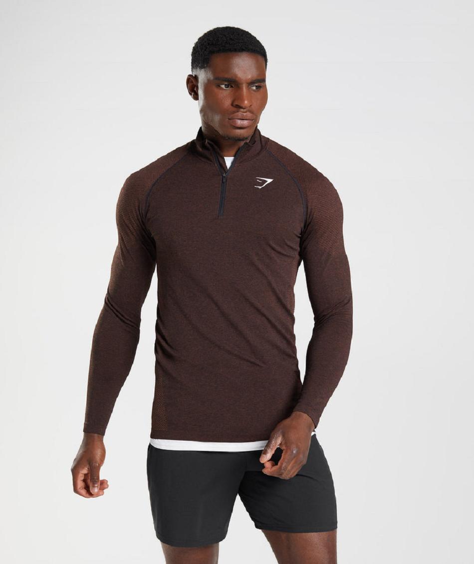 τρέξιμο με κουκούλα Gymshark Vital Light 1/4 Zip ανδρικα ροζ καφε μαυρα | GR_ED7800