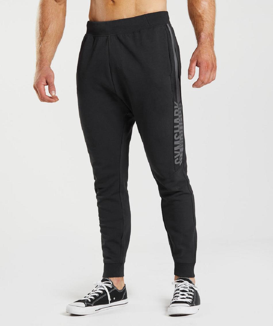 παντελονι jogger Gymshark Bold React ανδρικα μαυρα | GR_YJ2933