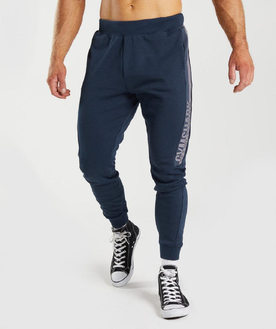 παντελονι jogger Gymshark Bold React ανδρικα σκουρο μπλε | GR_UV2596