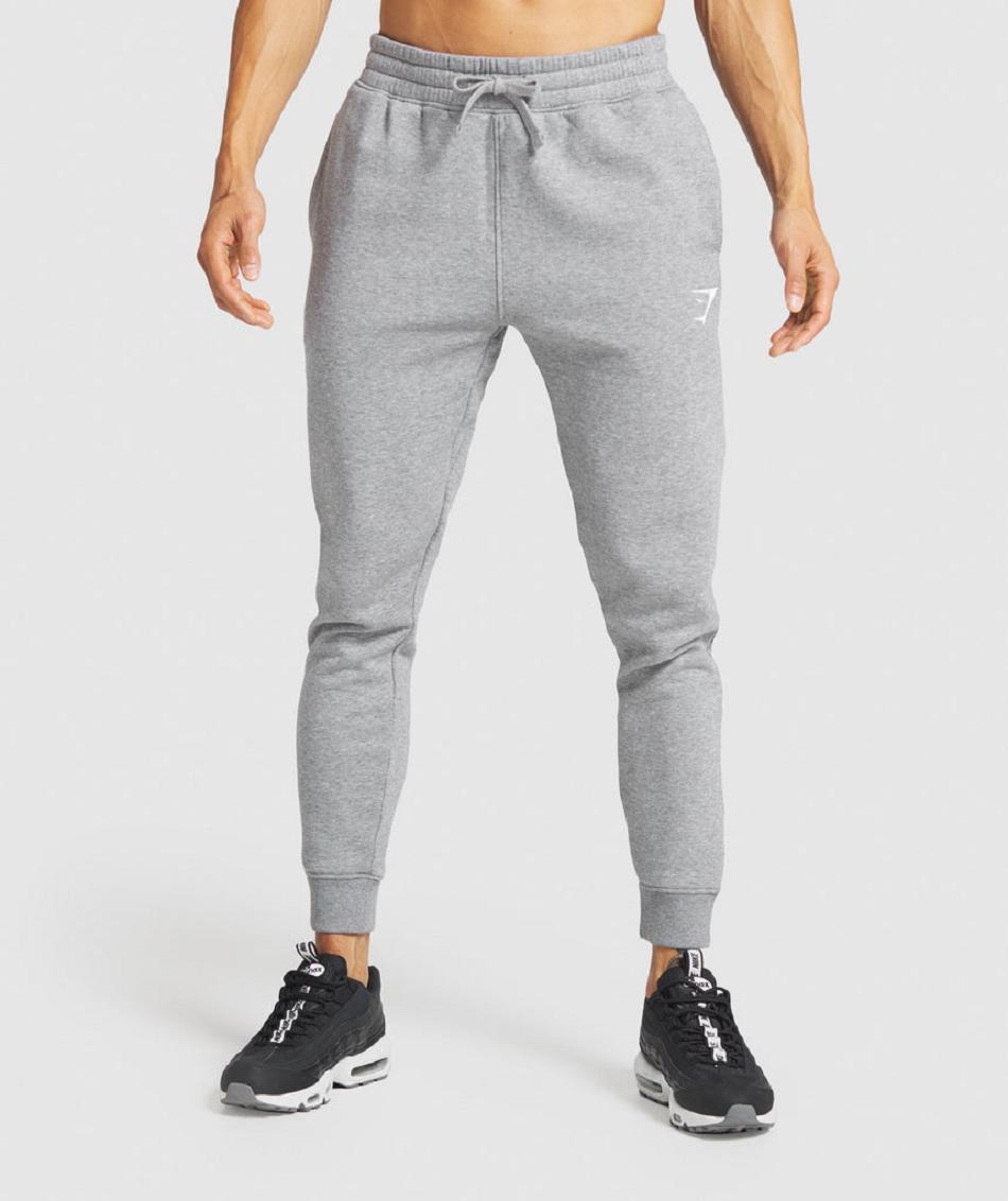 παντελονι jogger Gymshark Crest ανδρικα γκρι | GR_AZ7043