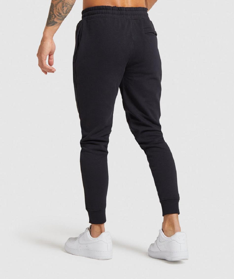 παντελονι jogger Gymshark Crest ανδρικα μαυρα | GR_MI8113