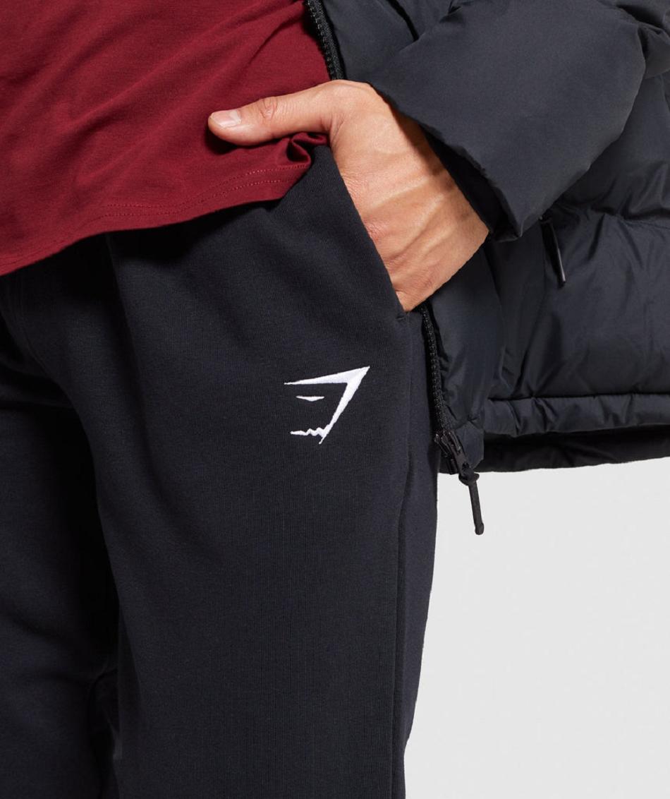 παντελονι jogger Gymshark Crest ανδρικα μαυρα | GR_MI8113