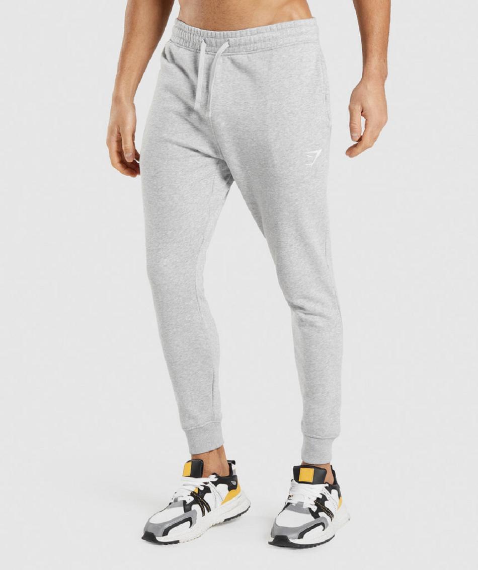παντελονι jogger Gymshark Crest ανδρικα ανοιχτο γκρι | GR_YJ6376