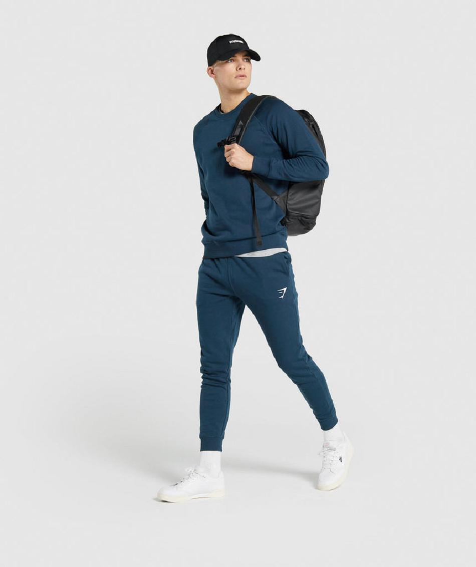 παντελονι jogger Gymshark Crest ανδρικα σκουρο μπλε | GR_YJ6898