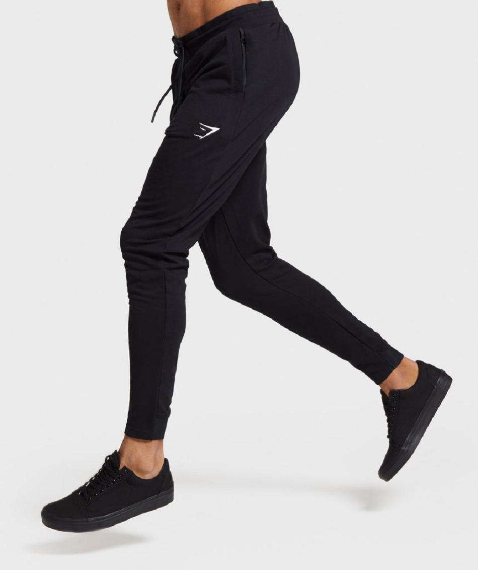 παντελονι jogger Gymshark Critical Zip ανδρικα μαυρα | GR_TC8059