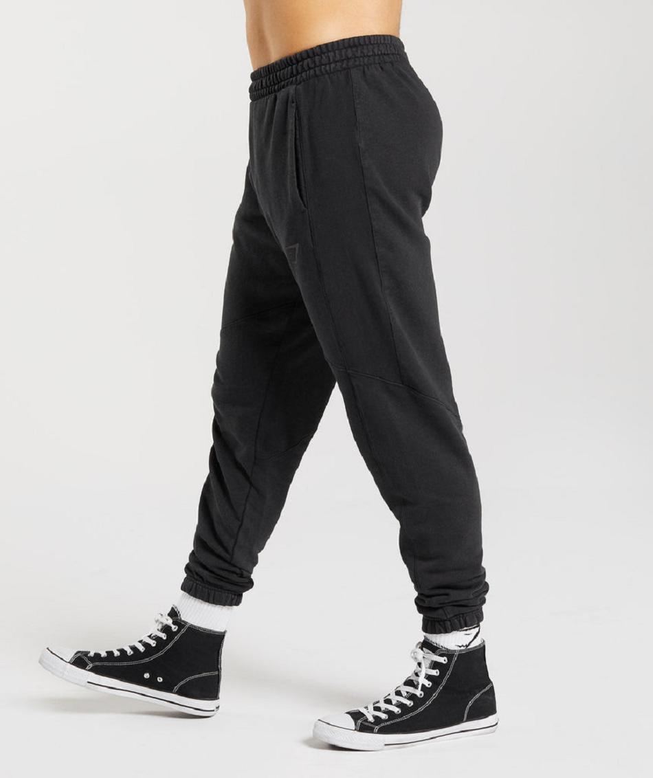 παντελονι jogger Gymshark Power Washed ανδρικα μαυρα | GR_K6183