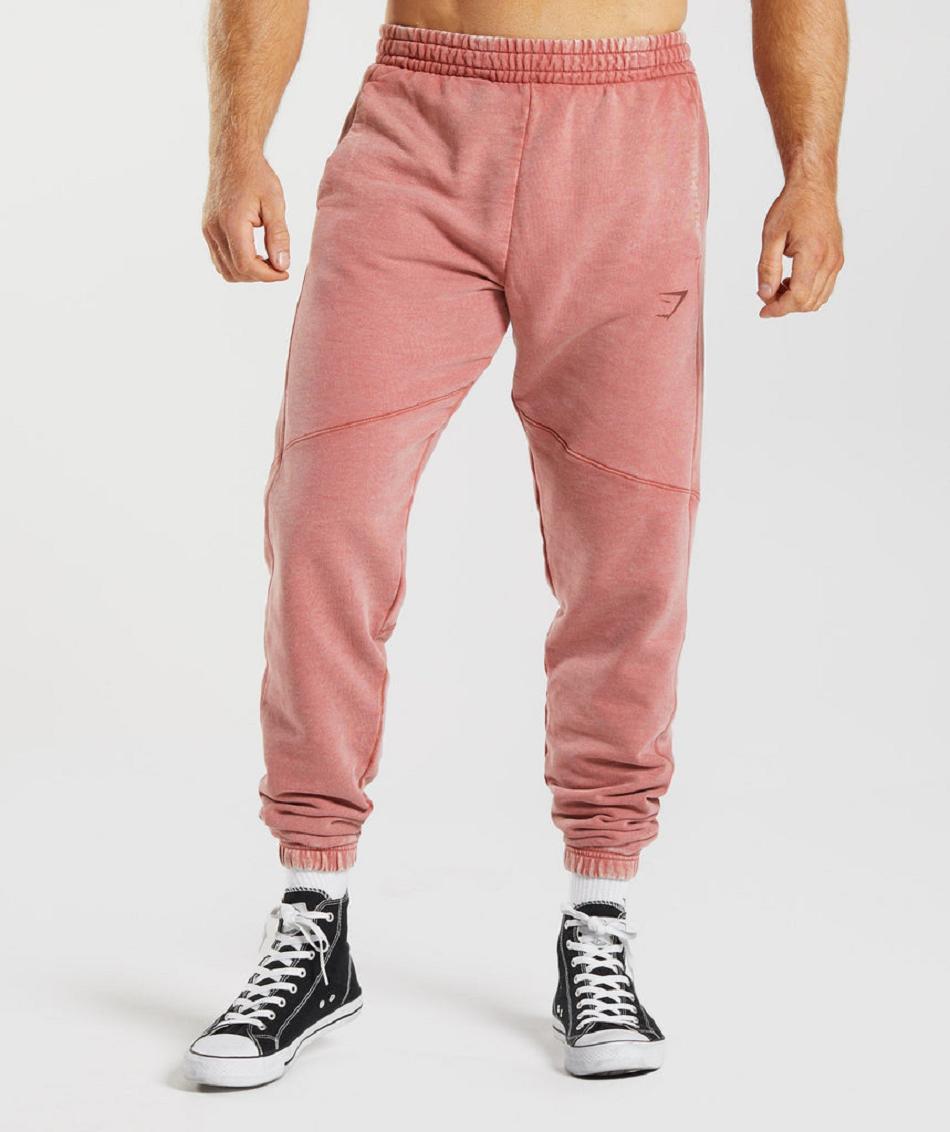 παντελονι jogger Gymshark Power Washed ανδρικα ροζ καφε | GR_AZ1519