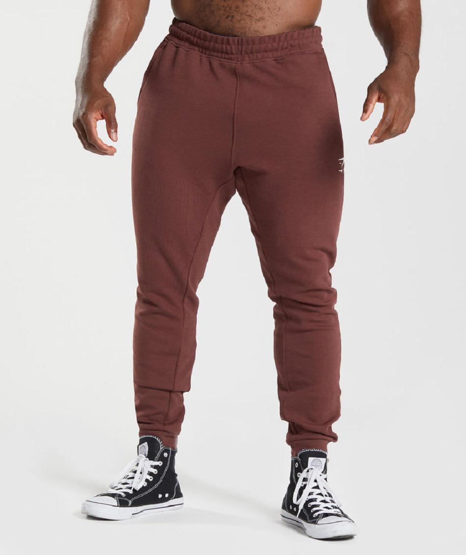 παντελονι jogger Gymshark React ανδρικα ροζ καφε | GR_MI9045